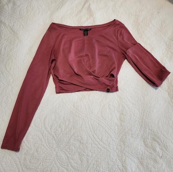 Victoria Secret ROSE/mauve/pink long sleeve crop, XS - Picture 1 of 9